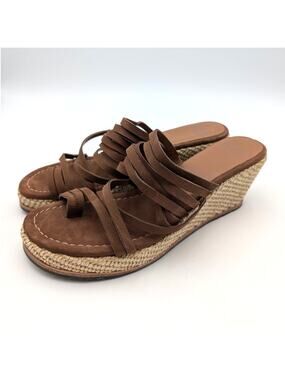 Donald Pliner Platform Wedge Heel Sandals Women's Toast Size US11M EU42